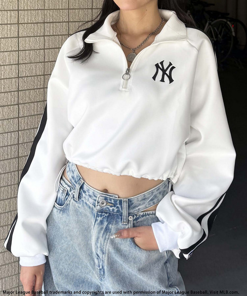 セール】【MLB】ハーフZIPトラックトップス（Tシャツ/カットソー