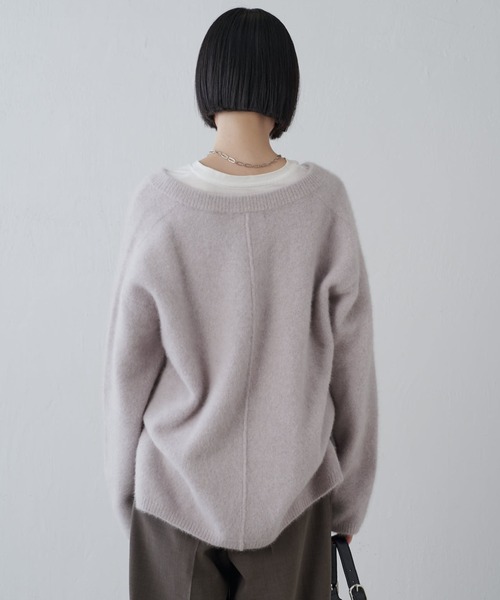 Lui's（ルイス）の「ウールライトVネックニット（ニット/セーター・レディース・ライトグレー/モカ/ブラック・FREE）」の11枚目の写真