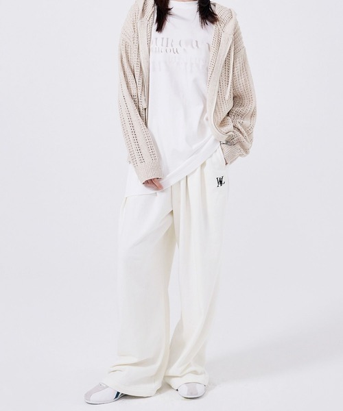 WOOALONG(ウアロン)の「【UNISEX】WOOALONG/シグネチャワイドパンツ(その他パンツ・レディース・グレー/クリーム・SMALL)」の3枚目の写真