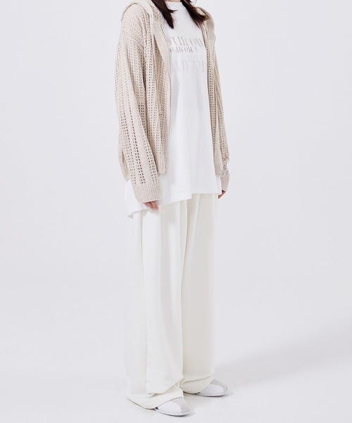 WOOALONG(ウアロン)の「【UNISEX】WOOALONG/シグネチャワイドパンツ(その他パンツ・レディース・グレー/クリーム・SMALL)」の5枚目の写真