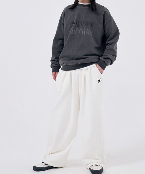 WOOALONG(ウアロン)の「【UNISEX】WOOALONG/シグネチャワイドパンツ(その他パンツ・レディース・グレー/クリーム・SMALL)」の9枚目の写真