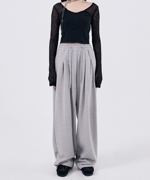 WOOALONG(ウアロン)の「【UNISEX】WOOALONG/シグネチャワイドパンツ(その他パンツ・レディース・グレー/クリーム・SMALL)」の11枚目の写真