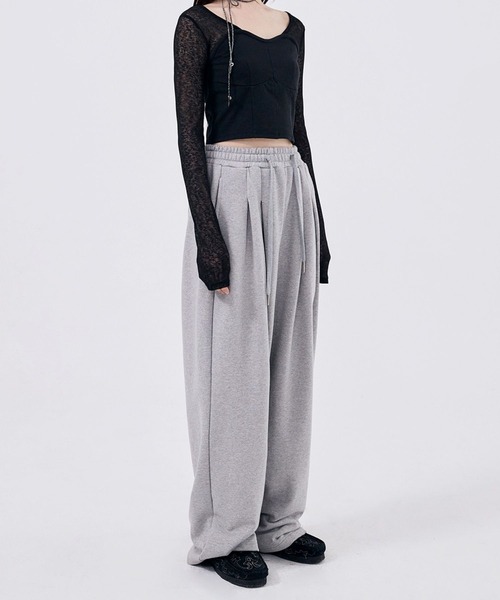WOOALONG(ウアロン)の「【UNISEX】WOOALONG/シグネチャワイドパンツ(その他パンツ・レディース・グレー/クリーム・SMALL)」の12枚目の写真