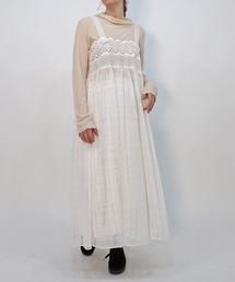 Buzzさま　haupia ハウピア レース付きクリーム色ワンピース Buzzさま haupia ハウピア レース付きクリーム色ワンピース