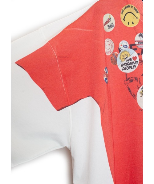 SEVESKIG（セヴシグ）の「SEVESKIG/セブシグ/Trompe l'oeil TEE_缶バッチCT-SV-NRS-1008（Tシャツ/カットソー・メンズ・ホワイト/レッド・SMALL/MEDIUM/LARGE/X-LARGE）」の10枚目の写真