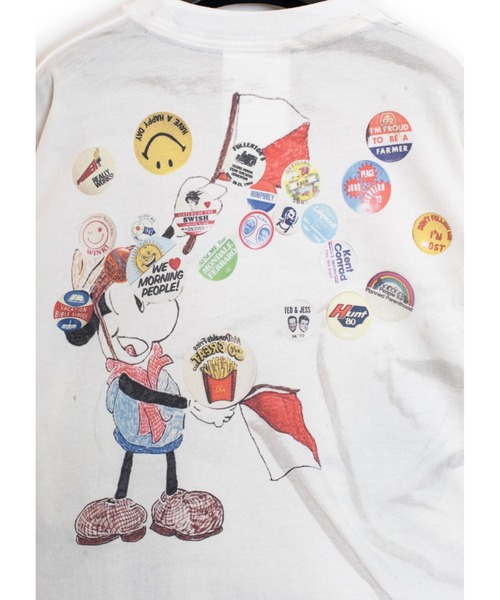 SEVESKIG（セヴシグ）の「SEVESKIG/セブシグ/Trompe l'oeil TEE_缶バッチCT-SV-NRS-1008（Tシャツ/カットソー・メンズ・ホワイト/レッド・SMALL/MEDIUM/LARGE/X-LARGE）」の14枚目の写真