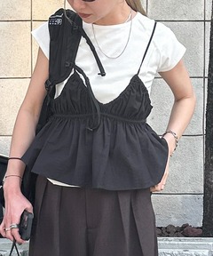 Taffeta Peplum T-shirt/タフタペプラムTシャツ【MAISON SPECIAL