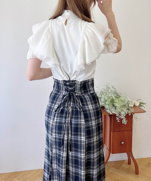 チェック柄ドッキングワンピース（ワンピース）｜INGNI（イング）の