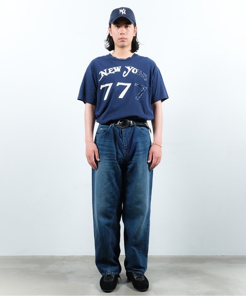 JIEDA（ジエダ）の「USED TWIST DENIM PANTS（デニムパンツ・メンズ・ブラック/インディゴブルー・1/2）」の5枚目の写真