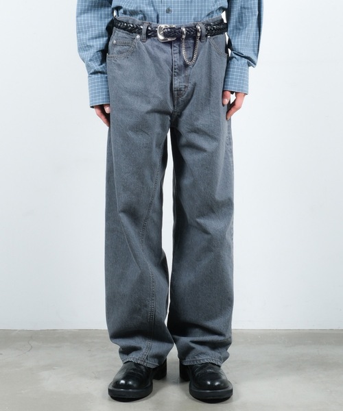 JIEDA（ジエダ）の「USED TWIST DENIM PANTS（デニムパンツ・メンズ・ブラック/インディゴブルー・1/2）」の10枚目の写真