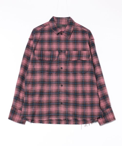 DANKE SCHON（ダンケシェーン）の「DankeSchon/ダンケシェーン/CUTOFF CHECK SHIRTS（シャツ/ブラウス・メンズ・ネイビー/ピンク/グリーン/ブラウン・M/L）」の4枚目の写真