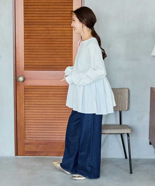 【新品未使用】フラボア　クールカットドレス・ティアード・異素材ドッキング・切替 楽天市場】 裾切替え異素材ドッキングワンピース [E3147