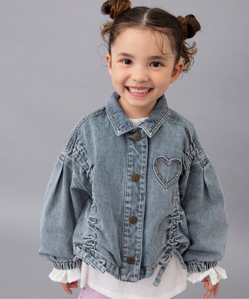 BREEZE（ブリーズ）の「【ジュニア対応】ハートポケットブルゾン（ブルゾン・キッズ・ブラウン/サックスブルー・80/90/100/110/120/130/140）」の2枚目の写真