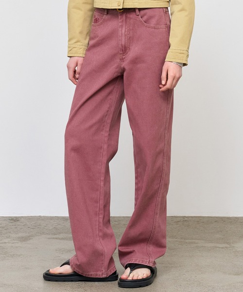 GENERAL IDEA（ジェネラルアイデア）の「GENERAL IDEA/ジェネラルアイディア pigment washing cotton denim pants デニムパンツ（デニムパンツ・レディース・カーキ/ベージュ/ピンク・M/L/S）」の3枚目の写真
