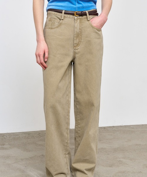 GENERAL IDEA（ジェネラルアイデア）の「GENERAL IDEA/ジェネラルアイディア pigment washing cotton denim pants デニムパンツ（デニムパンツ・レディース・カーキ/ベージュ/ピンク・M/L/S）」の6枚目の写真