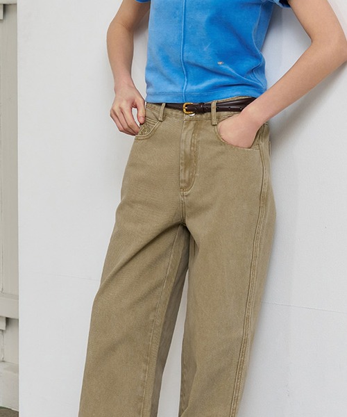 GENERAL IDEA（ジェネラルアイデア）の「GENERAL IDEA/ジェネラルアイディア pigment washing cotton denim pants デニムパンツ（デニムパンツ・レディース・カーキ/ベージュ/ピンク・M/L/S）」の7枚目の写真