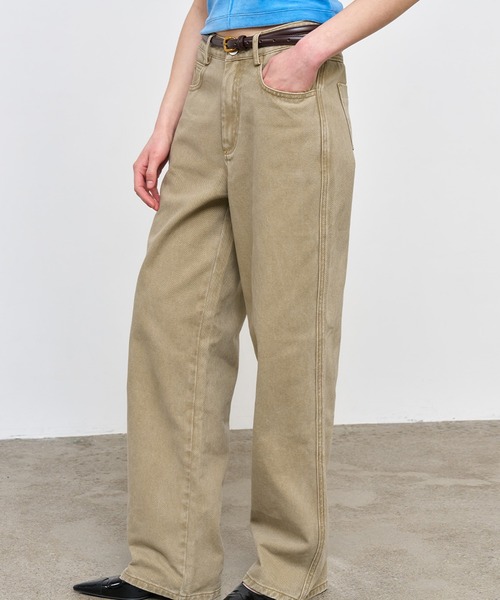 GENERAL IDEA（ジェネラルアイデア）の「GENERAL IDEA/ジェネラルアイディア pigment washing cotton denim pants デニムパンツ（デニムパンツ・レディース・カーキ/ベージュ/ピンク・M/L/S）」の9枚目の写真