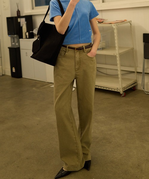 GENERAL IDEA（ジェネラルアイデア）の「GENERAL IDEA/ジェネラルアイディア pigment washing cotton denim pants デニムパンツ（デニムパンツ・レディース・カーキ/ベージュ/ピンク・M/L/S）」の10枚目の写真