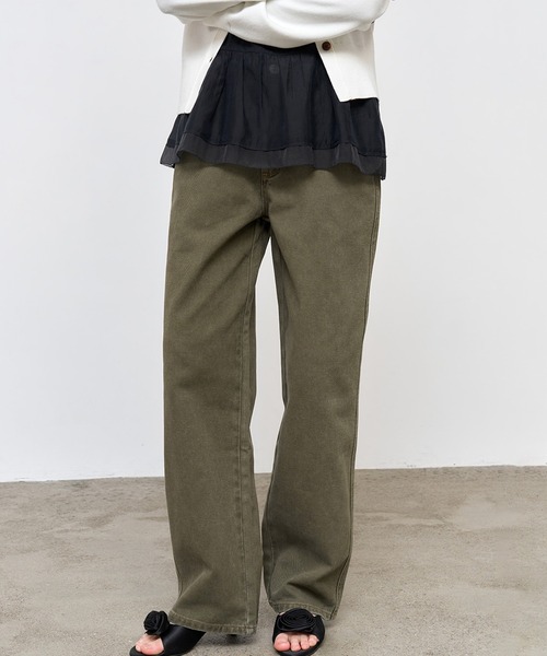 GENERAL IDEA（ジェネラルアイデア）の「GENERAL IDEA/ジェネラルアイディア pigment washing cotton denim pants デニムパンツ（デニムパンツ・レディース・カーキ/ベージュ/ピンク・M/L/S）」の17枚目の写真