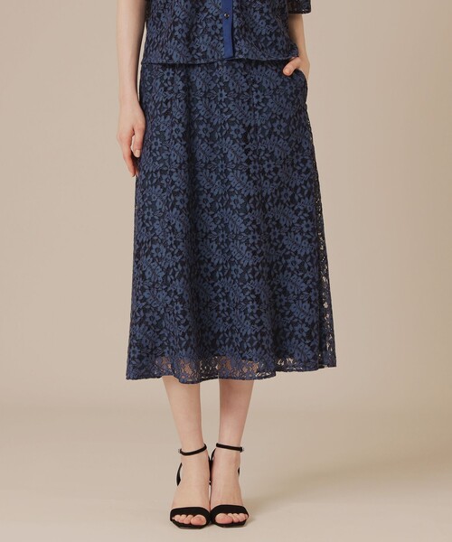 MACKINTOSH LONDON（マッキントッシュ ロンドン）の「ボタニカルレーススカート（スカート・レディース・ブラック/ネイビー・36/38）」の2枚目の写真