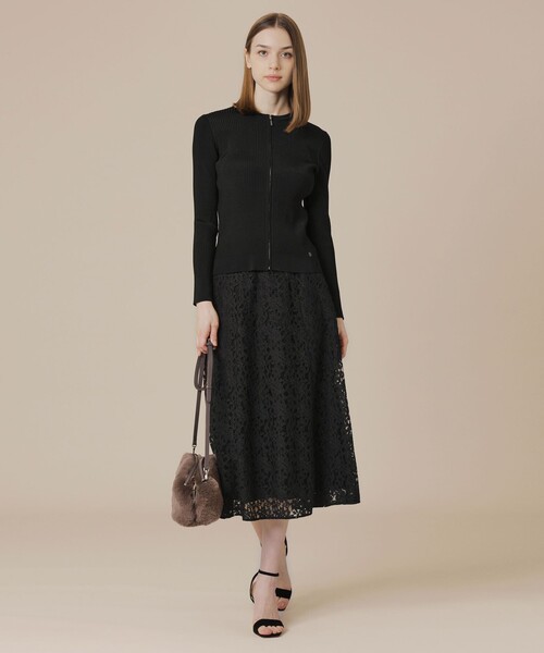 MACKINTOSH LONDON（マッキントッシュ ロンドン）の「ボタニカルレーススカート（スカート・レディース・ブラック/ネイビー・36/38）」の3枚目の写真