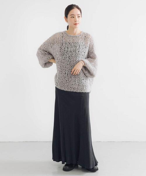 URBAN RESEARCH（アーバンリサーチ）の「モヘヤルーズハンドニット（ニット/セーター・レディース・オフホワイト/ライトグレー・FREE）」の21枚目の写真