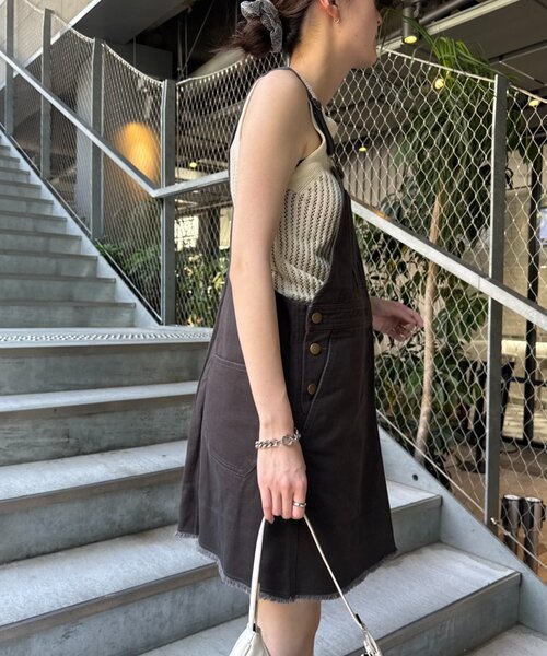 CIAOPANIC TYPY(チャオパニックティピー)の「【willow】ミニスカレイヤードサロペット(サロペット/オーバーオール・レディース・ブラウン/チャコールグレー・ONE SIZE)」の7枚目の写真