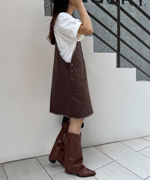 CIAOPANIC TYPY(チャオパニックティピー)の「【willow】ミニスカレイヤードサロペット(サロペット/オーバーオール・レディース・ブラウン/チャコールグレー・ONE SIZE)」の11枚目の写真