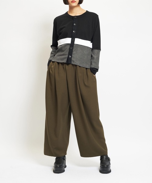 gomme（ゴム）の「ウォームPツイル　スパイラルパンツ（その他パンツ・レディース・ブラック/カーキ/パープル・MEDIUM）」の5枚目の写真