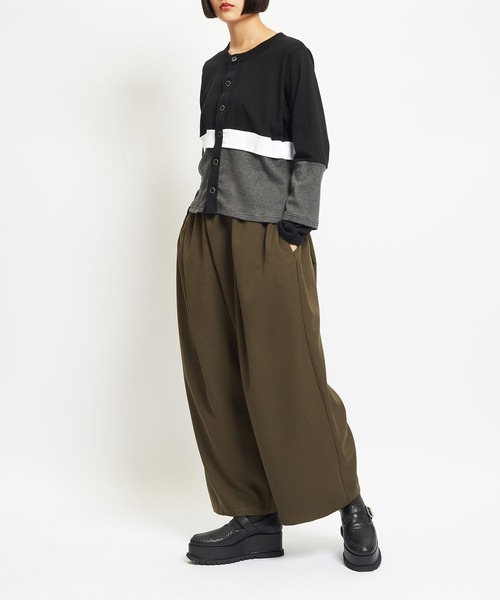 gomme（ゴム）の「ウォームPツイル　スパイラルパンツ（その他パンツ・レディース・ブラック/カーキ/パープル・MEDIUM）」の6枚目の写真