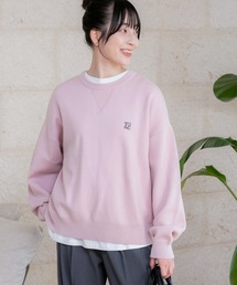 スウェットライク クルーネック ニットプルオーバー / ウォッシャブル・アンチピリング【THE CRAFT CREW PRODUCTS】ピンク系
