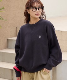 スウェットライク クルーネック ニットプルオーバー / ウォッシャブル・アンチピリング【THE CRAFT CREW PRODUCTS】ダークグレー