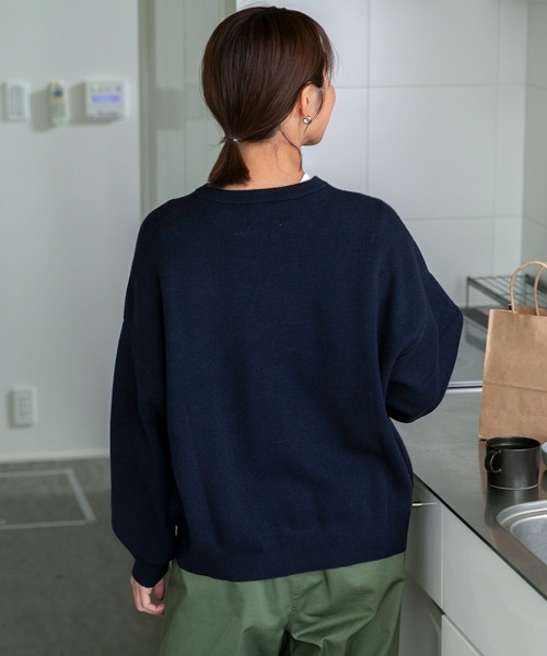 新品タグ付き❣️グッド グリーフCREWNECKNO SLEEVETOP ネイビー Goofy braided round neck pullover sweater Knit グーフィー編み込み