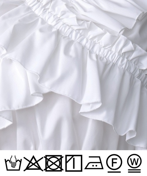 PICCIN PERLA（ピッチンペルラ）の「フリルペプラムブラウス（シャツ/ブラウス・レディース・オフホワイト/ブラック・M）」の9枚目の写真