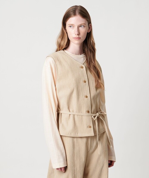 Steven Alan(スティーブンアラン)の「<Steven Alan>ランダム コーデュロイ ベスト(ベスト・レディース・ナチュラル/ブラック・M/S)」の1枚目の写真