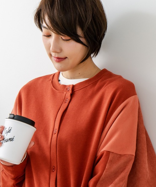 fort point(フォーポイント)の「【C-FORT POINT/フォートポイント】コーデュロイ ワッフル 切り替え カーディガン(カーディガン/ボレロ・レディース・ブルー/杢グレー/レンガ/チャコールグレー/カーキ・FREE)」の17枚目の写真