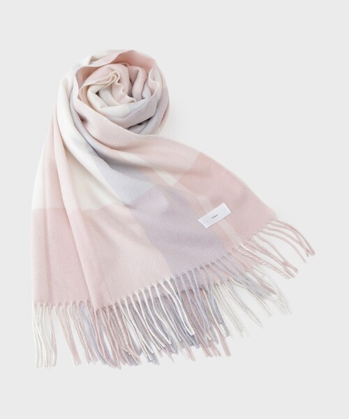 index（インデックス）の「【手洗い可】チェックストール（ストール/ショール・レディース・ピンク系1/サックスブルー系・00）」の4枚目の写真