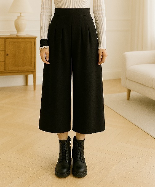 cammie(キャミー)の「タック入りワイドパンツ(その他パンツ・レディース・ダークグレー/ブラック・L/M)」の7枚目の写真