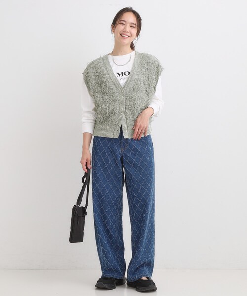 Cutie Blonde(キューティーブロンド)の「【前後2WAY】着るだけで着映える ループヤーンベスト(ベスト・レディース・ブラウン系その他/ライトベージュ/グリーン系・00)」の8枚目の写真