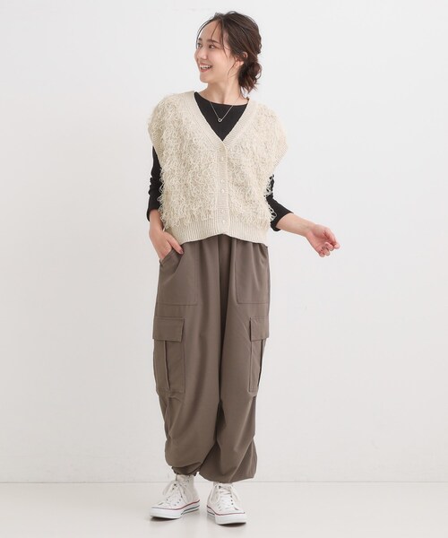 Cutie Blonde(キューティーブロンド)の「【前後2WAY】着るだけで着映える ループヤーンベスト(ベスト・レディース・ブラウン系その他/ライトベージュ/グリーン系・00)」の15枚目の写真