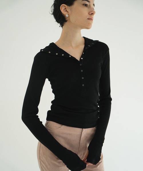 WOOL RIB HOODED TIGHT TOPS（パーカー）｜CLANE（クラネ）の