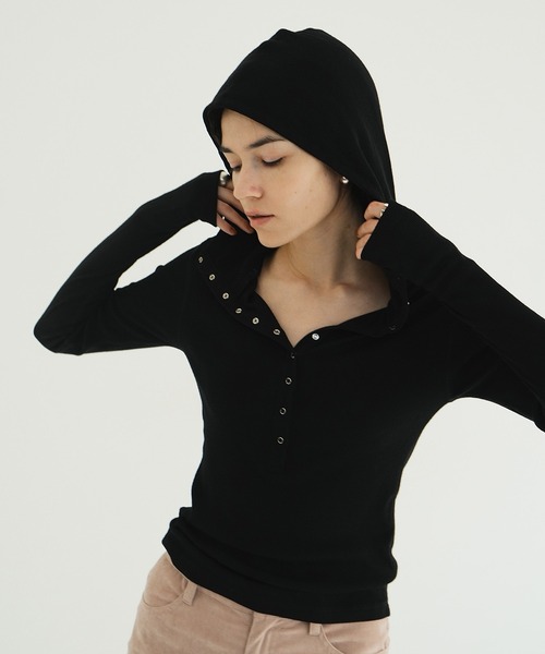 WOOL RIB HOODED TIGHT TOPS（パーカー）｜CLANE（クラネ）の