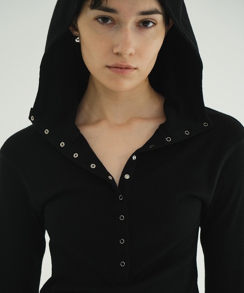 WOOL RIB HOODED TIGHT TOPS（パーカー）｜CLANE（クラネ）の