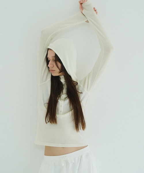 WOOL RIB HOODED TIGHT TOPS（パーカー）｜CLANE（クラネ）の