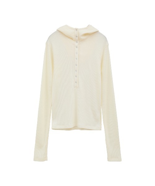 CLANE WOOL RIB HOODED TIGHT TOPS サイズ2 WOOL RIB HOODED TIGHT TOPS -BLACK- – OBLIGE