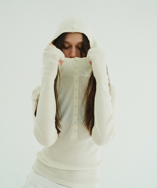 WOOL RIB HOODED TIGHT TOPS（パーカー）｜CLANE（クラネ）の