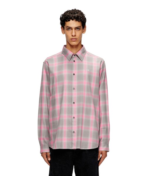 メンズ 長袖チェックシャツ S-SIMPLY-CHECK-HGBT（シャツ/ブラウス