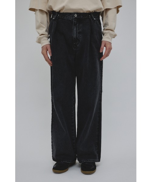 STYLEMIXER(スタイルミキサー)の「ワイドタックデニム(デニムパンツ・メンズ・ブラック・MEDIUM/LARGE)」の1枚目の写真