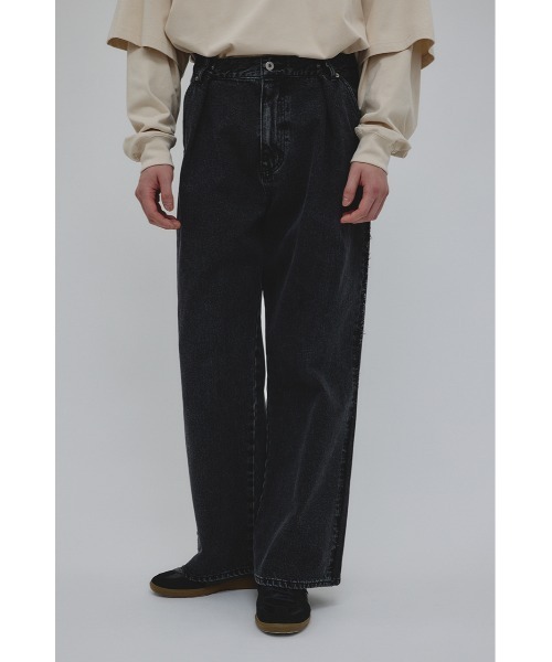 STYLEMIXER(スタイルミキサー)の「ワイドタックデニム(デニムパンツ・メンズ・ブラック・MEDIUM/LARGE)」の3枚目の写真