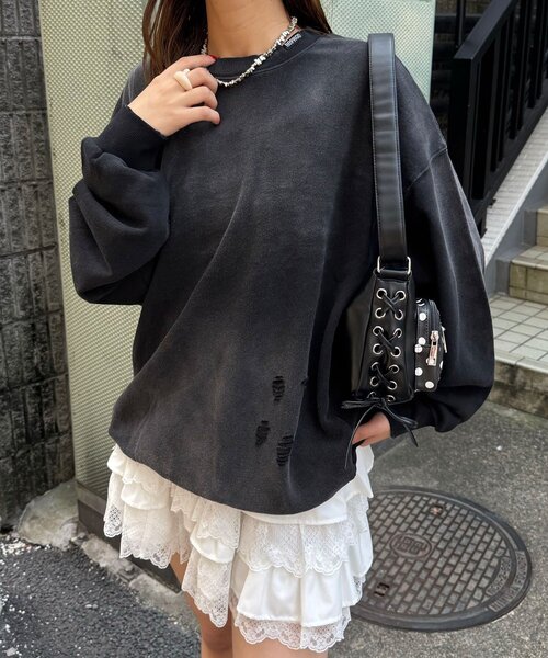 RePRODUCTION LABEL(リプロダクションレーベル)の「【RePRODUCTION LABEL / リプロダクションレーベル】ベーシックフェードスウェット(Tシャツ/カットソー・レディース・ブラック/バーガンディー/ブルー・FREE)」の16枚目の写真